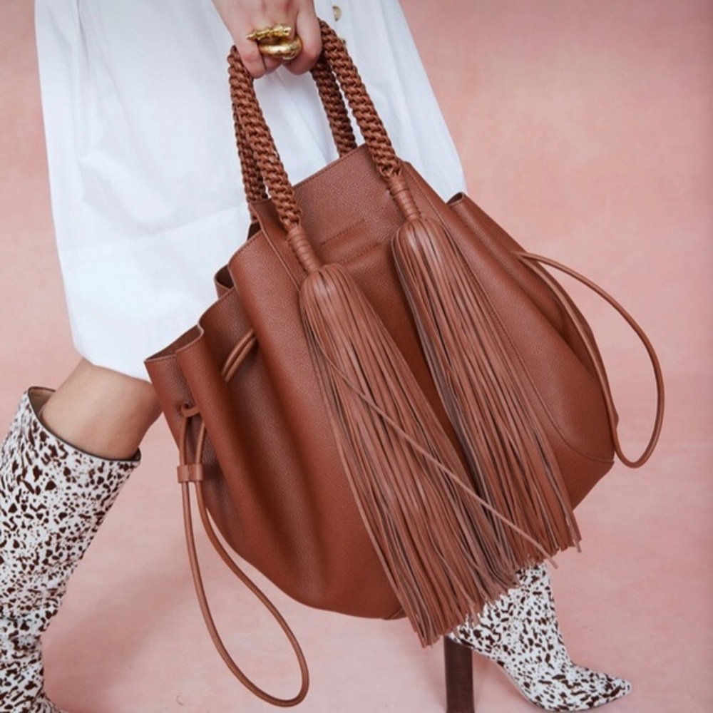NWT Ulla Johnson Imogen Caryall Handbag - Saddle